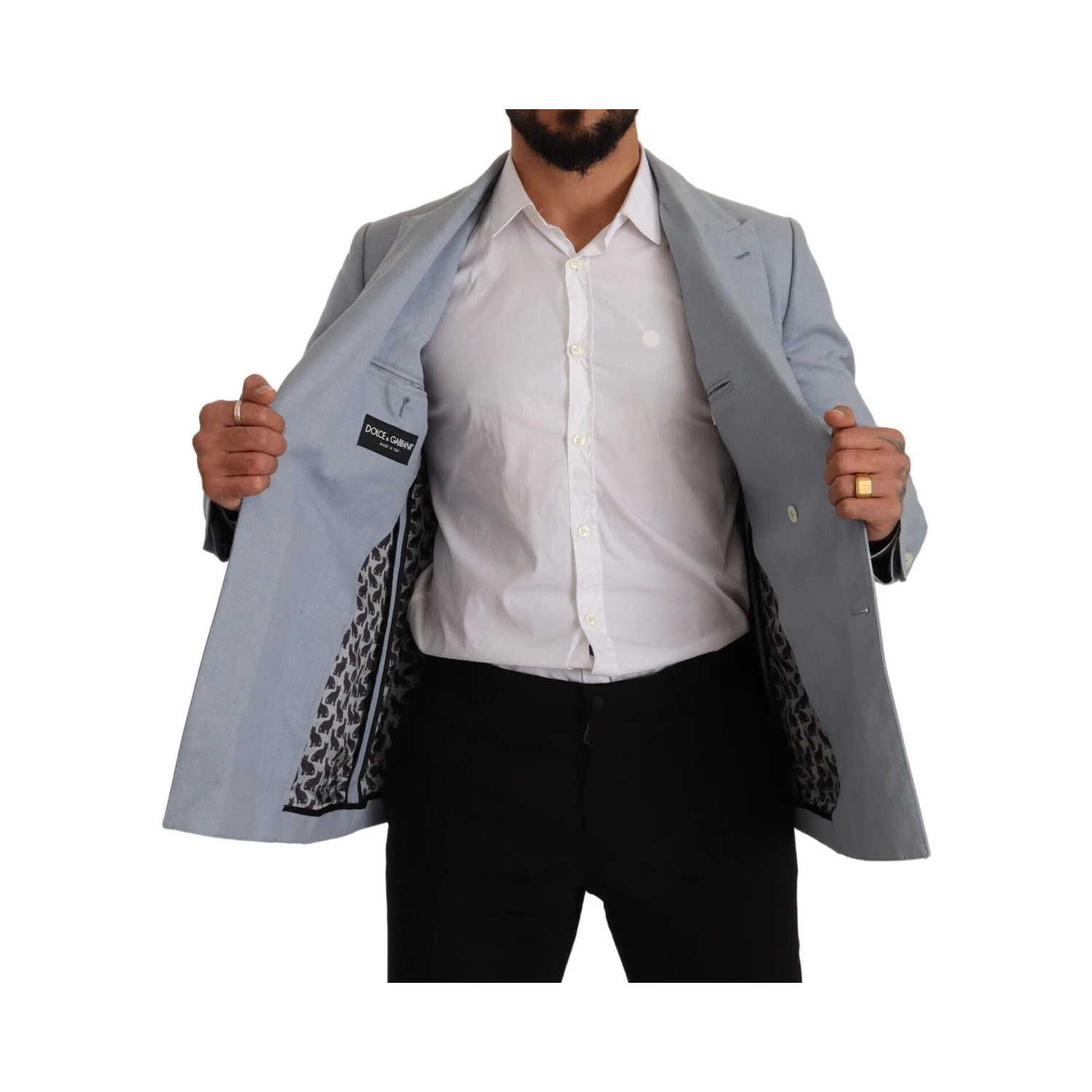 Blue Cotton Linen Slim Fit Jacket Coat Blazer