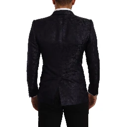 Blue Floral Jacquard Silk Coat MARTINI Blazer