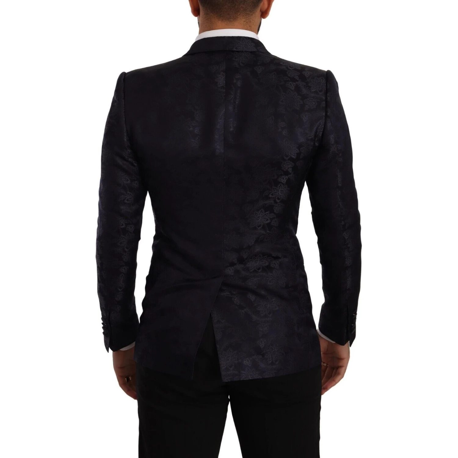 Blue Floral Jacquard Silk Coat MARTINI Blazer