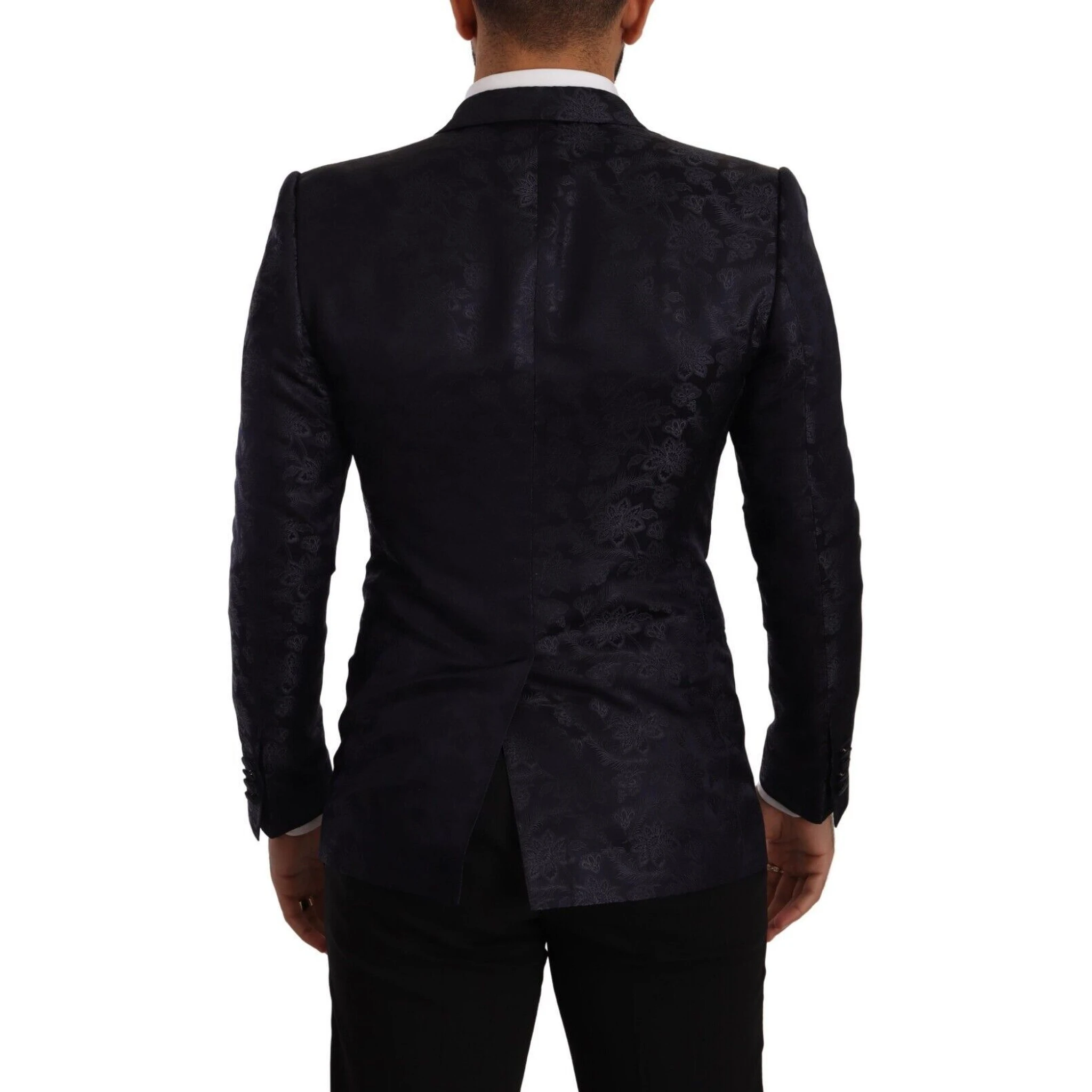 Blue Floral Jacquard Silk Coat MARTINI Blazer