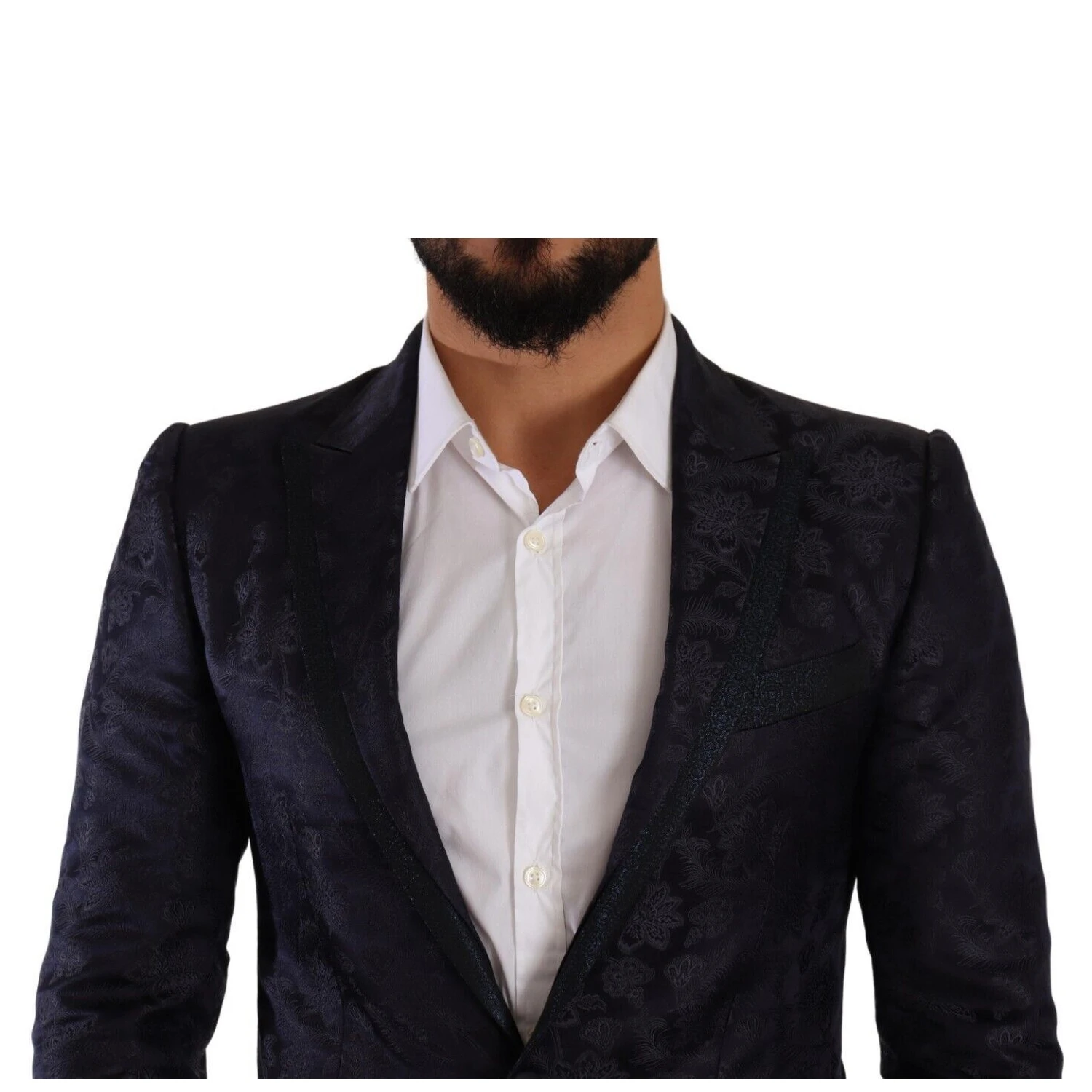 Blue Floral Jacquard Silk Coat MARTINI Blazer