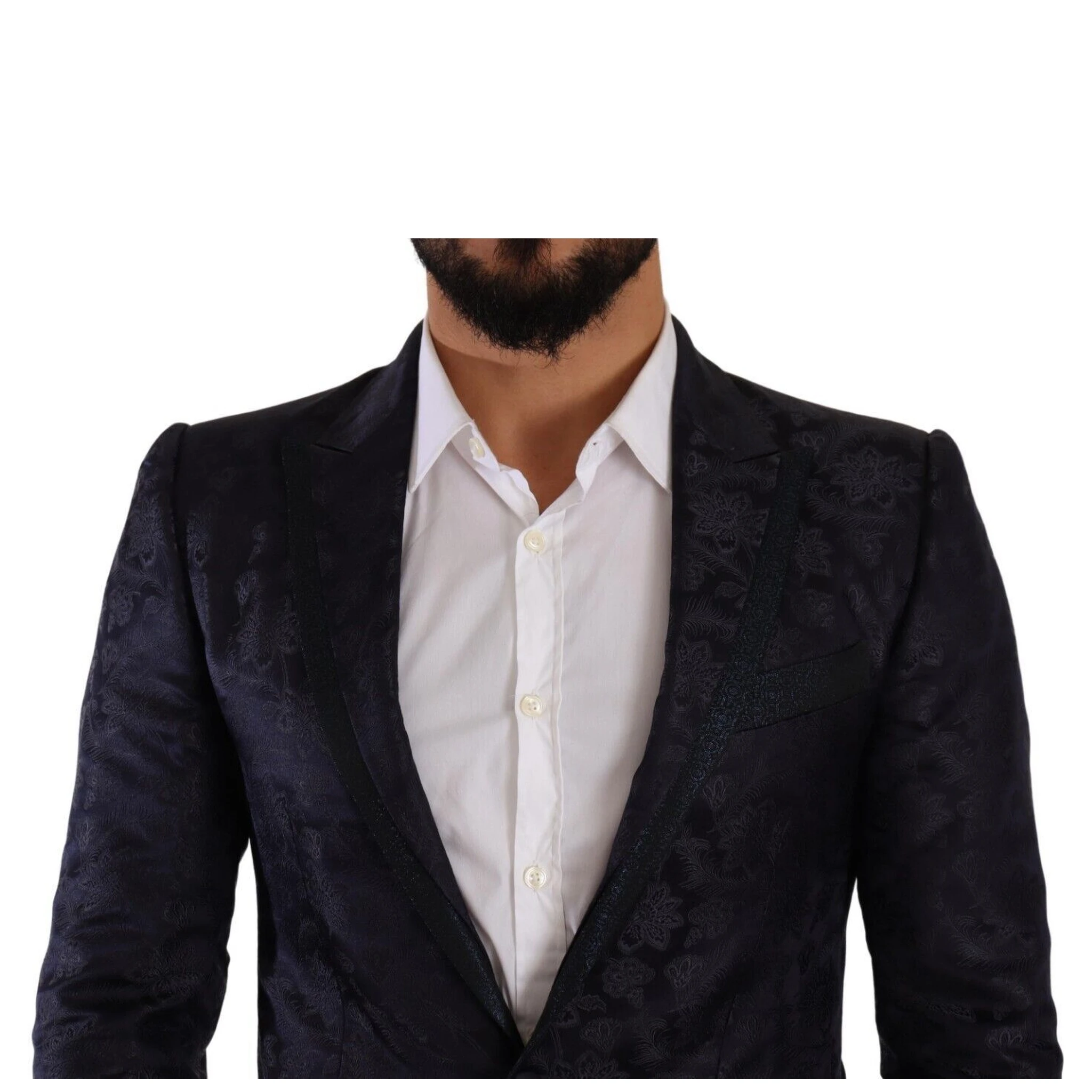 Blue Floral Jacquard Silk Coat MARTINI Blazer