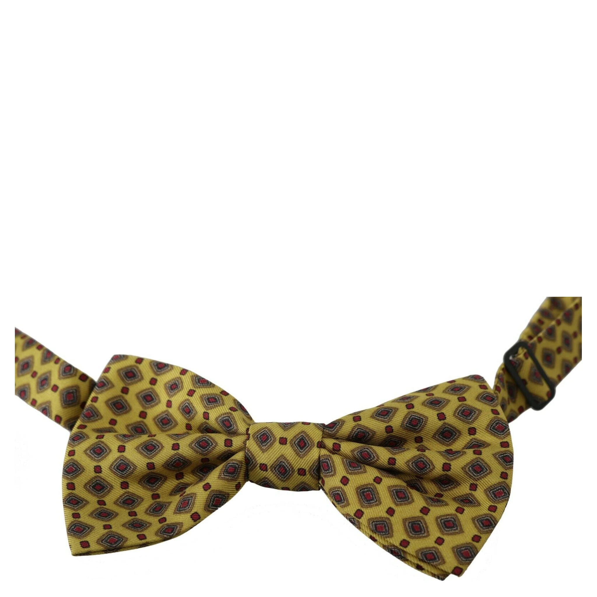 Yellow Pattern Silk Adjustable Neck Tie
