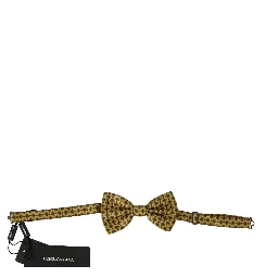 Yellow Pattern Silk Adjustable Neck Tie