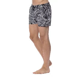 Black And White Polyester Swimwear