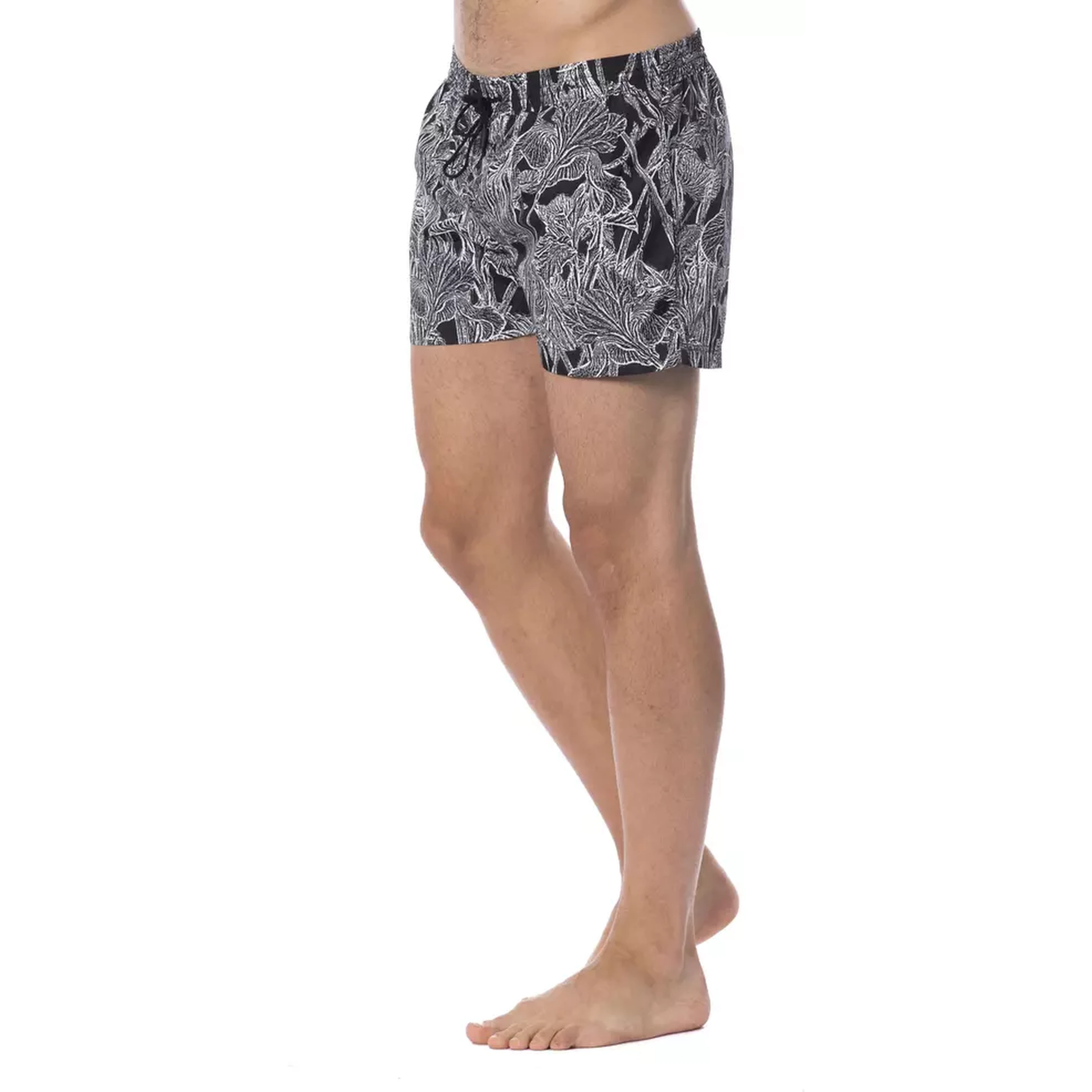 Black And White Polyester Swimwear