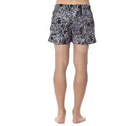 Black And White Polyester Swimwear