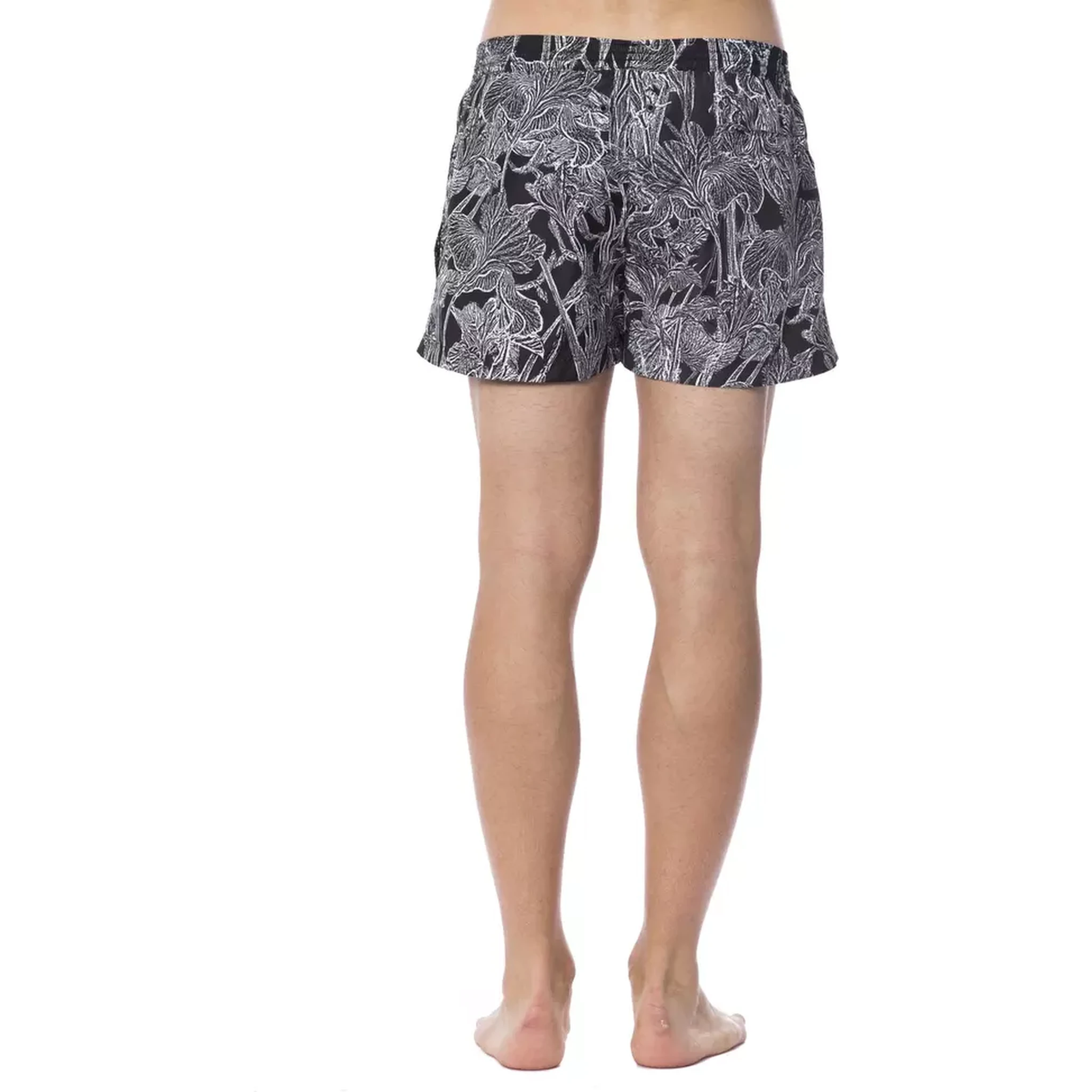 Black And White Polyester Swimwear