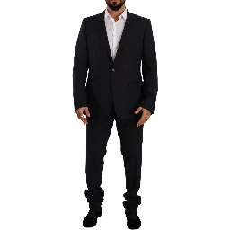 Blue GOLD Wool Single Breasted 2 Piece Suit