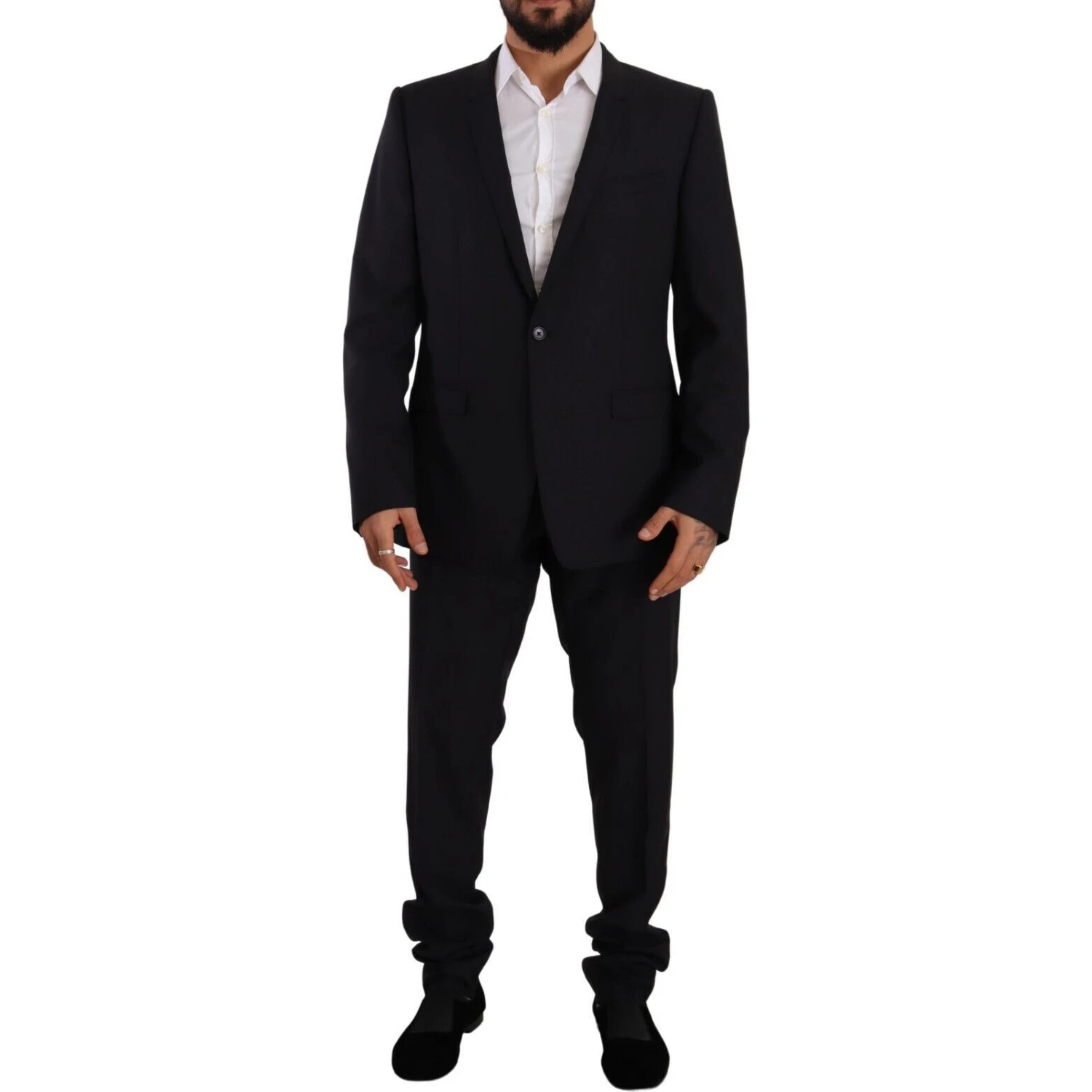 Blue GOLD Wool Single Breasted 2 Piece Suit