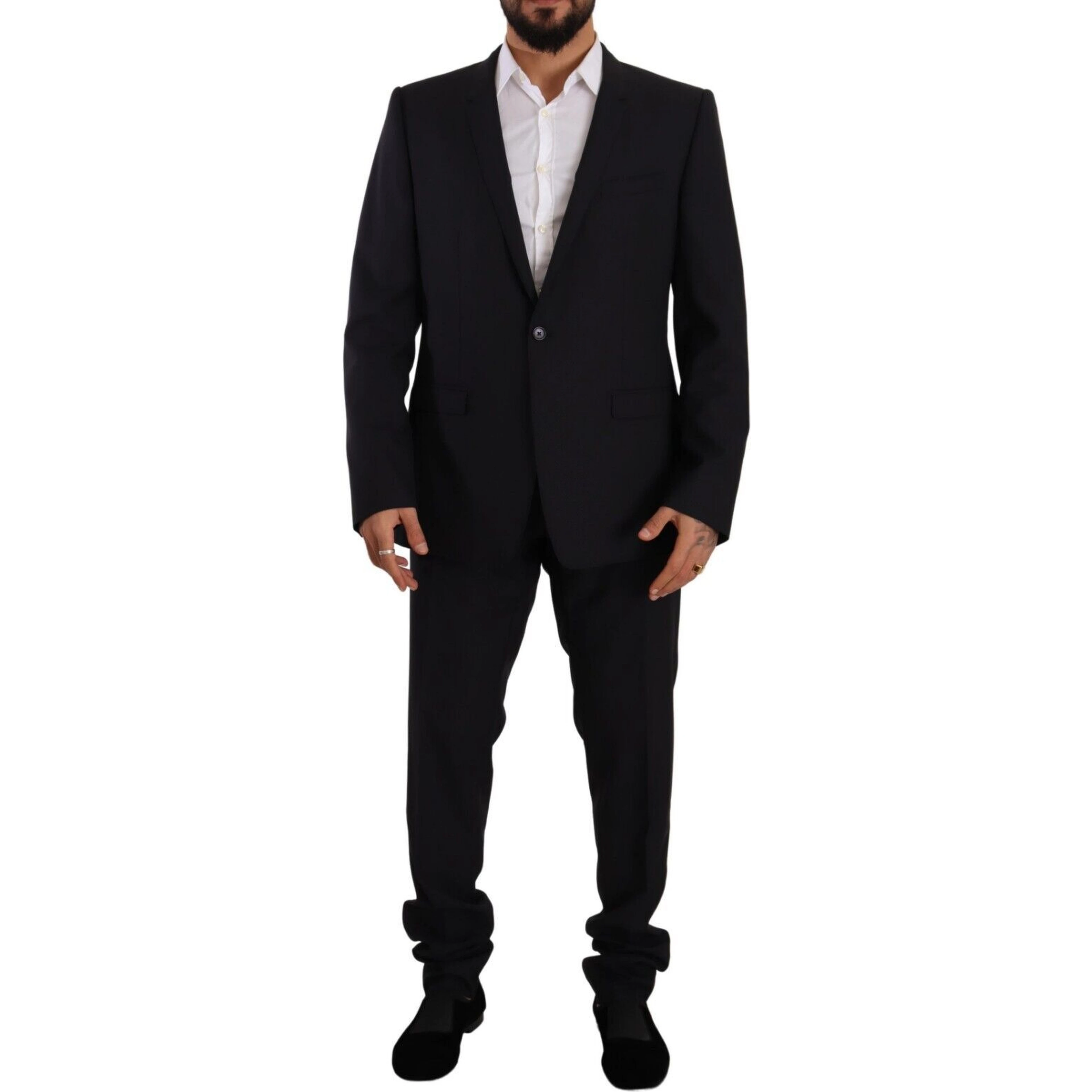 Blue GOLD Wool Single Breasted 2 Piece Suit