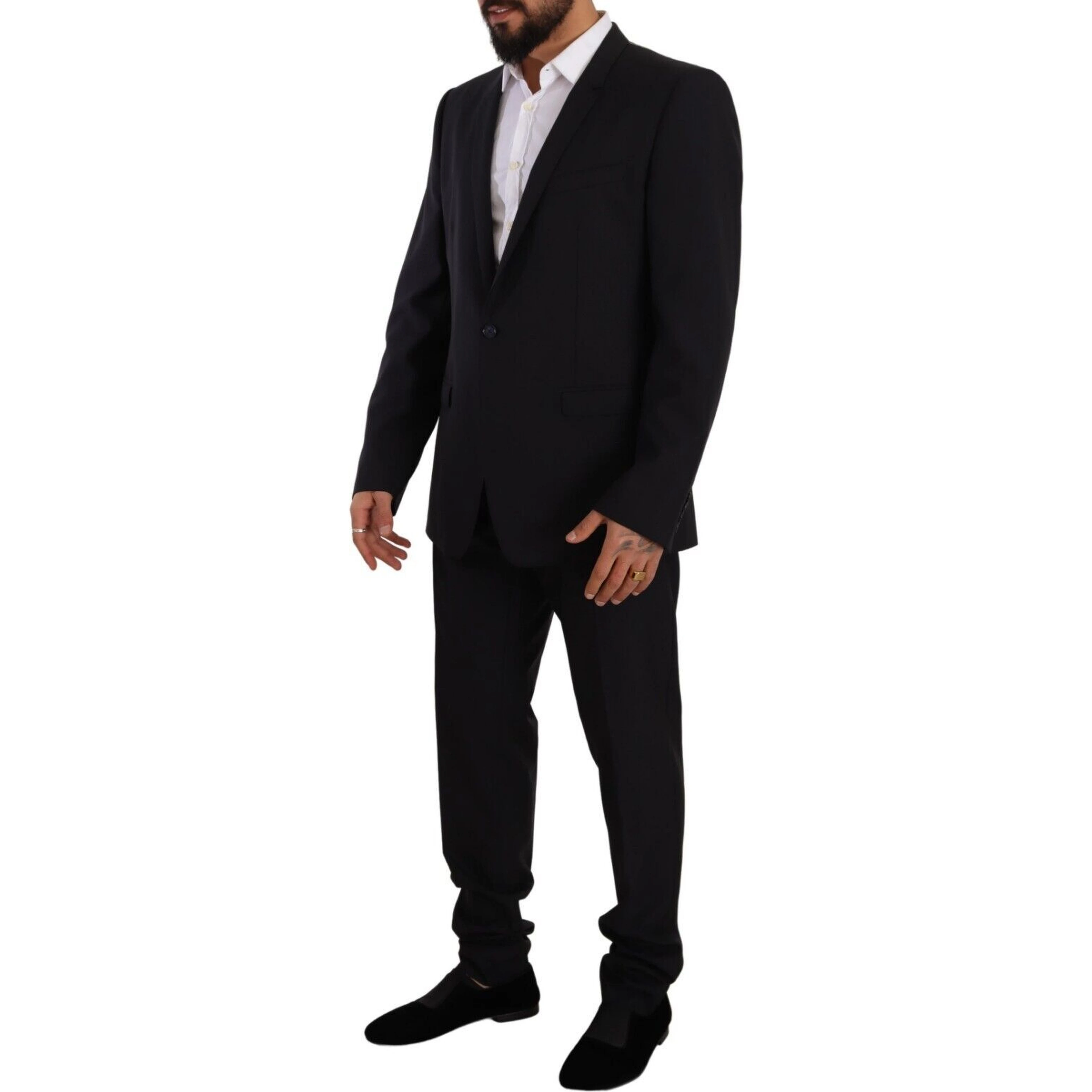 Blue GOLD Wool Single Breasted 2 Piece Suit