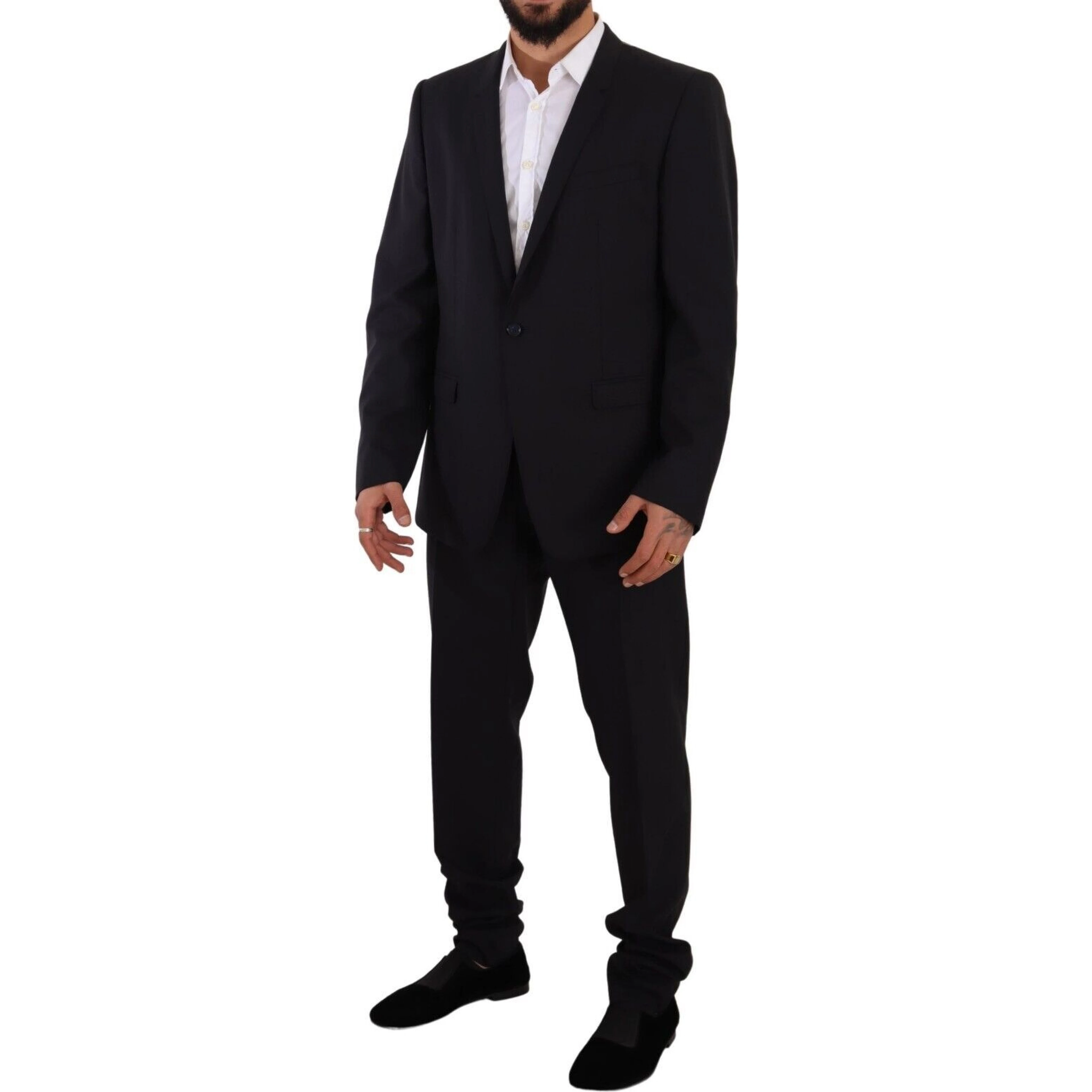 Blue GOLD Wool Single Breasted 2 Piece Suit