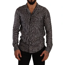 Gray Fantasy Pattern Pajama Top Mens Shirt