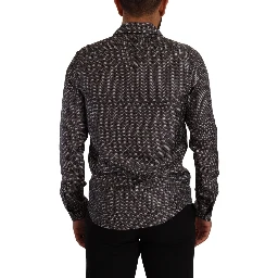 Gray Fantasy Pattern Pajama Top Mens Shirt