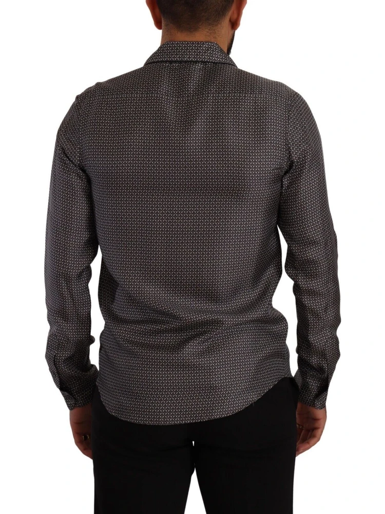 Gray Fantasy Pattern Pajama Top Mens Shirt alternative