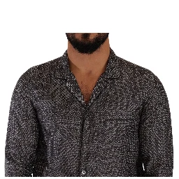 Gray Fantasy Pattern Pajama Top Mens Shirt