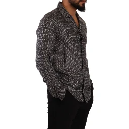 Gray Fantasy Pattern Pajama Top Mens Shirt