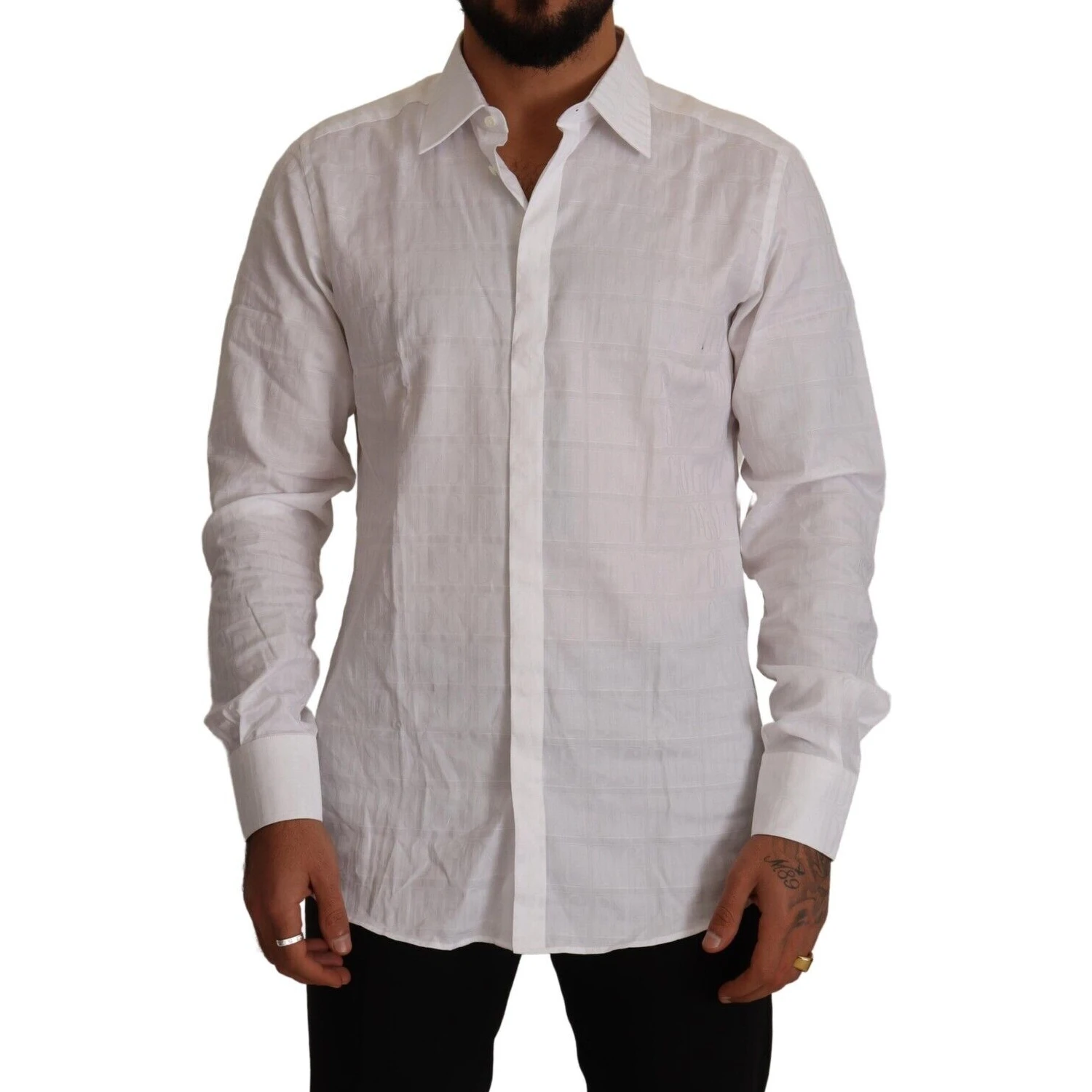 White GOLD Cotton Slim Fit Dress Formal Shirt