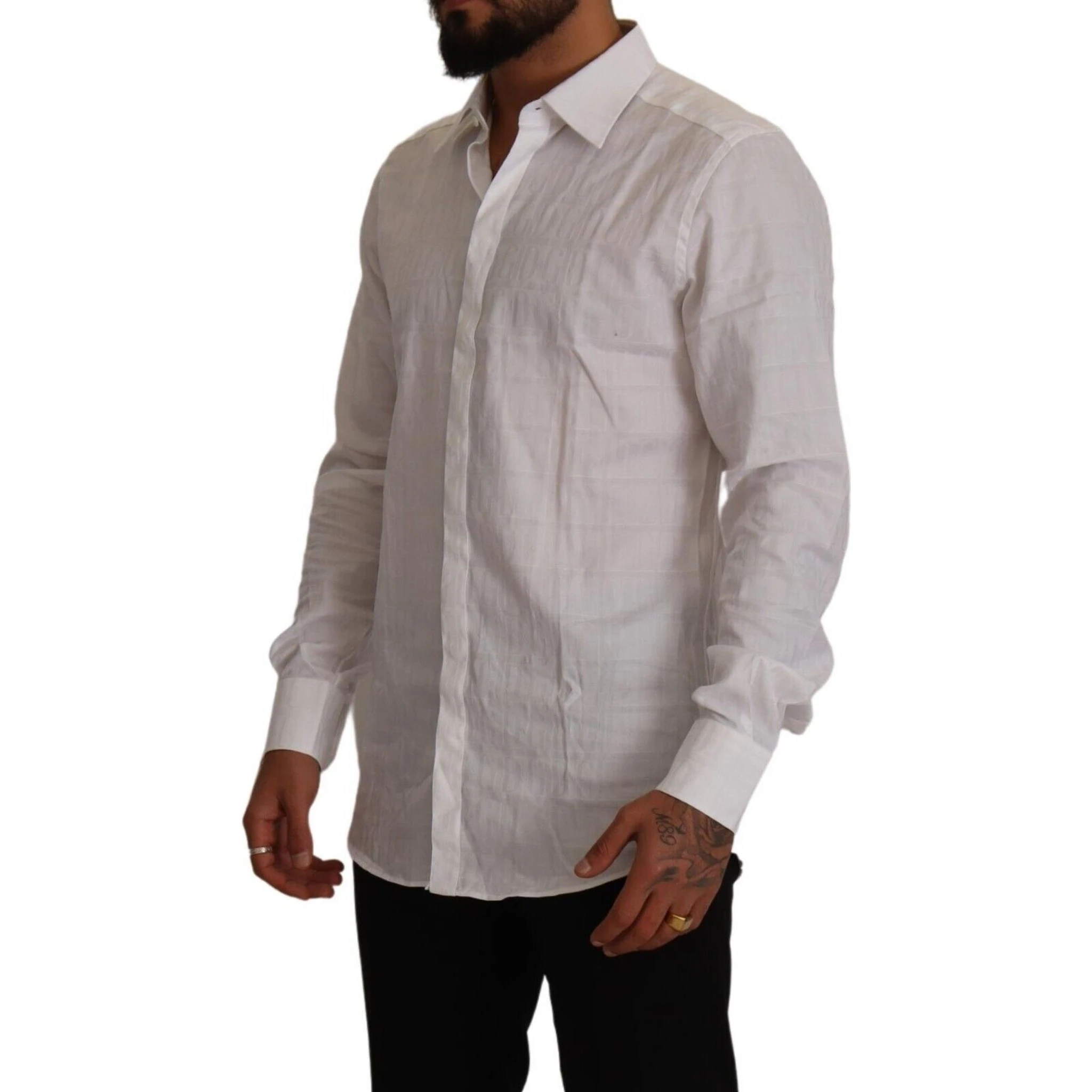 White GOLD Cotton Slim Fit Dress Formal Shirt