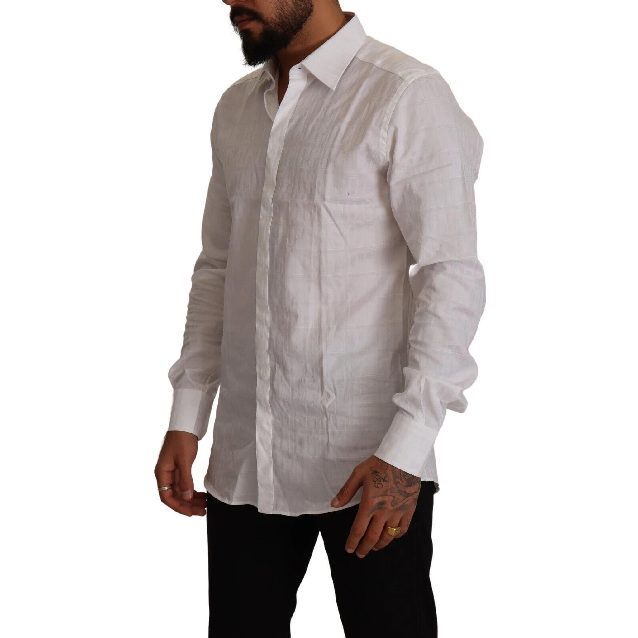 White GOLD Cotton Slim Fit Dress Formal Shirt