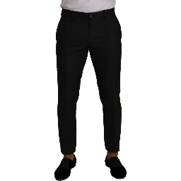 Gray Check Wool Formal Trouser Dress Pants