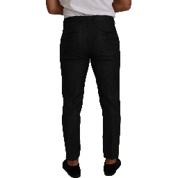 Gray Check Wool Formal Trouser Dress Pants