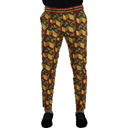 Multicolor Logo Mania Cotton Tapered Trouser Pants