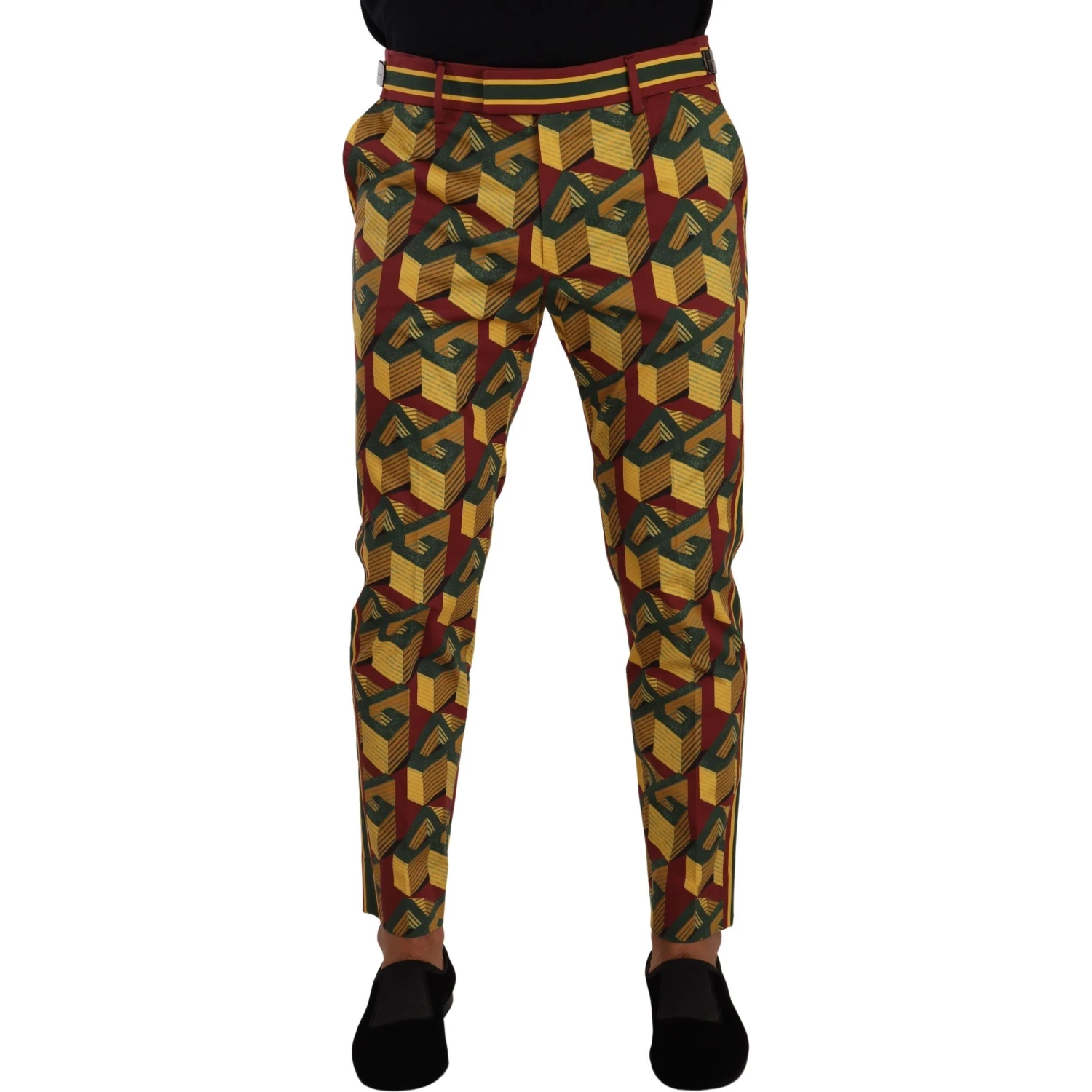 Multicolor Logo Mania Cotton Tapered Trouser Pants