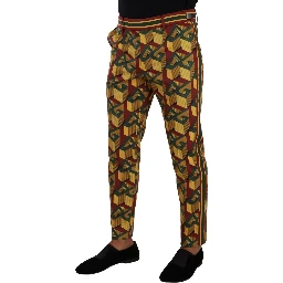 Multicolor Logo Mania Cotton Tapered Trouser Pants