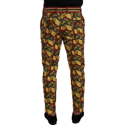 Multicolor Logo Mania Cotton Tapered Trouser Pants