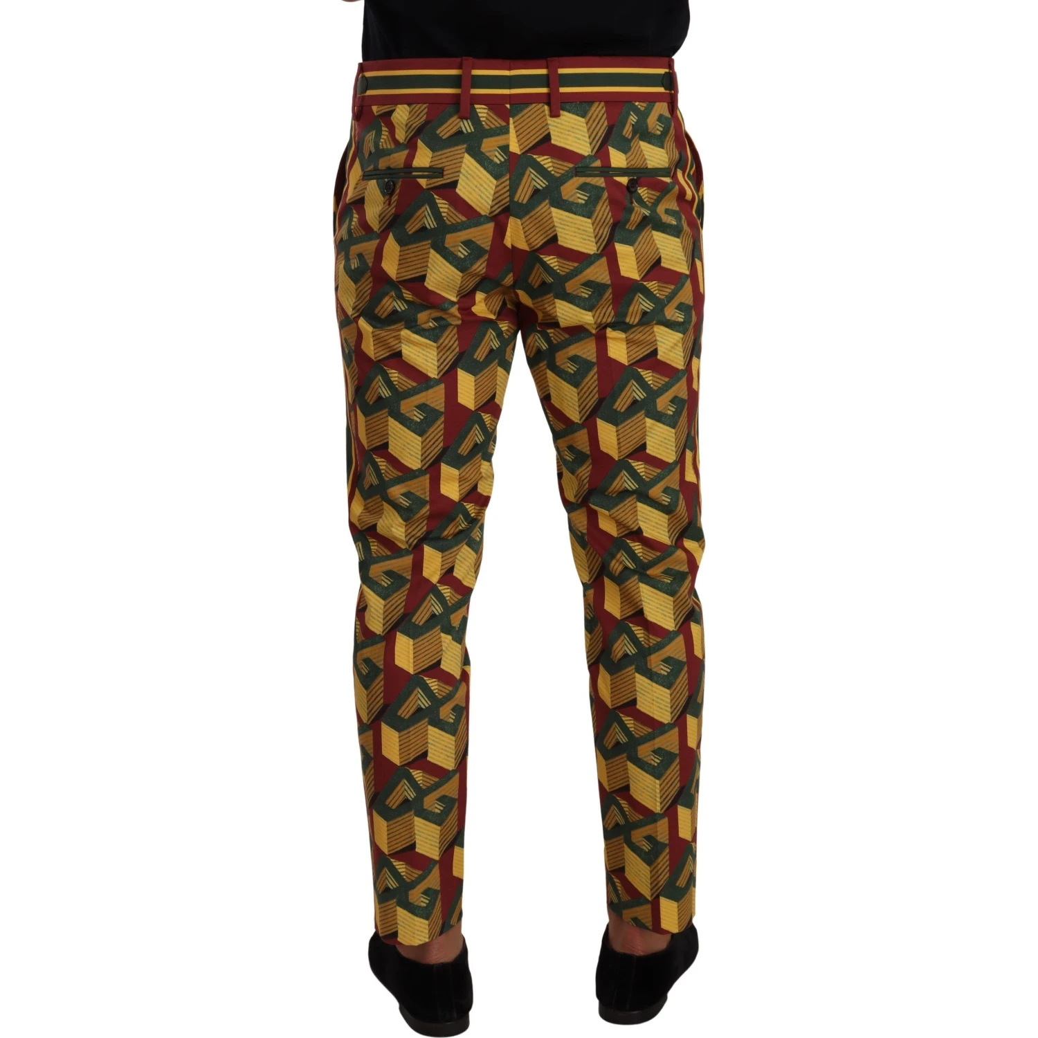 Multicolor Logo Mania Cotton Tapered Trouser Pants