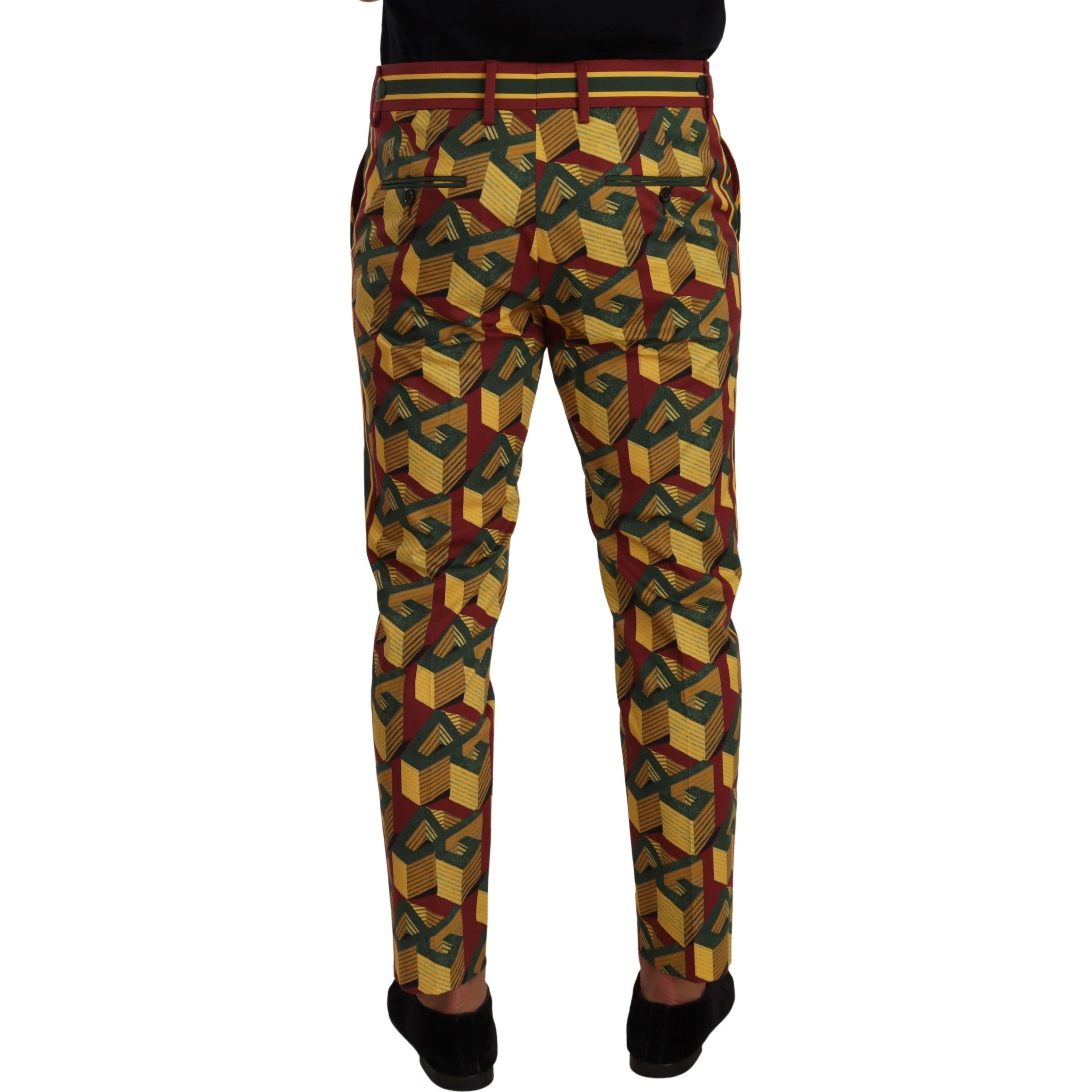 Multicolor Logo Mania Cotton Tapered Trouser Pants