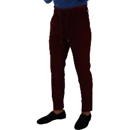 Bordeaux Velvet Mens Formal Trouser Dress Pants