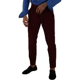 Bordeaux Velvet Mens Formal Trouser Dress Pants