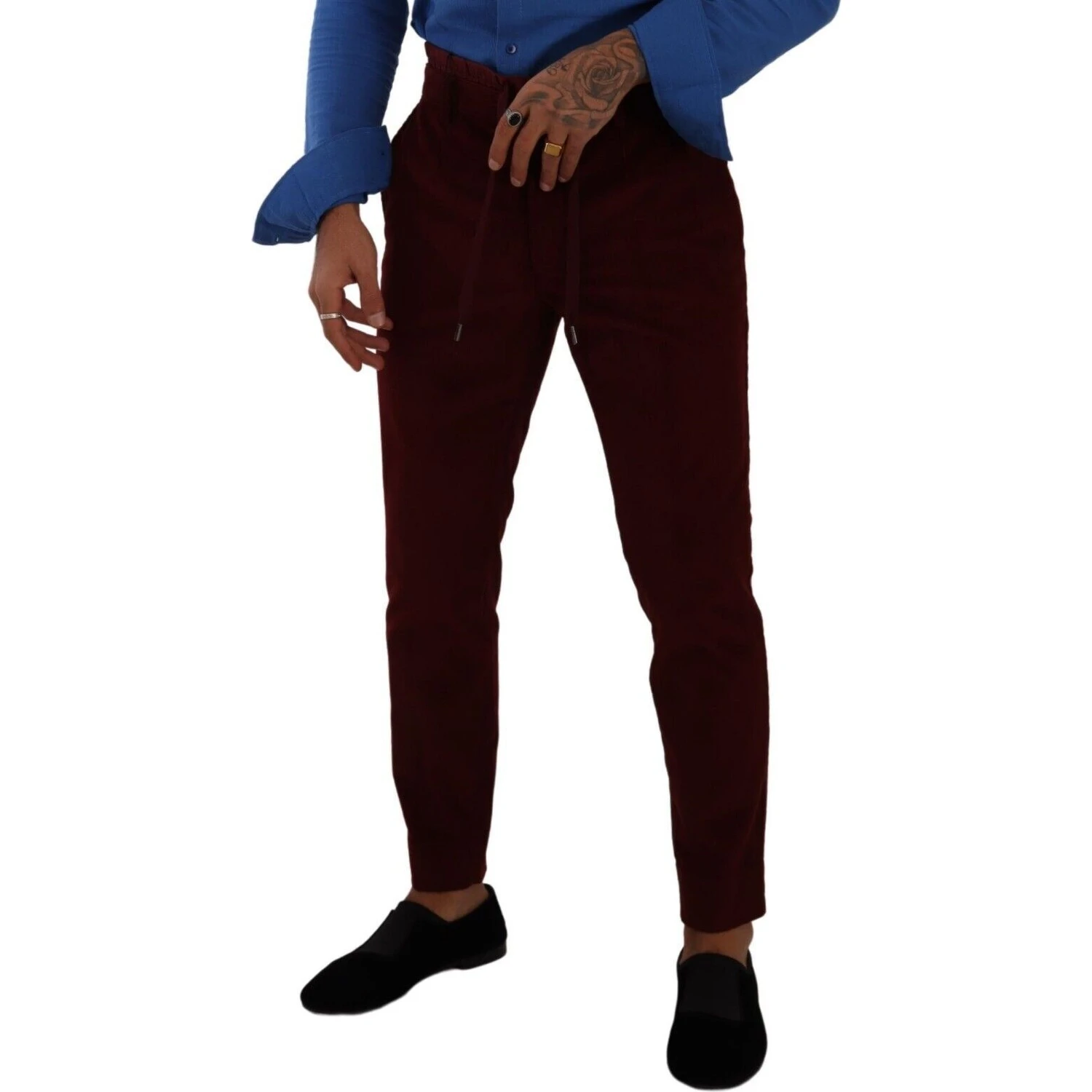 Bordeaux Velvet Mens Formal Trouser Dress Pants