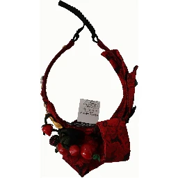 Cherry Silk Crystal Bow Logo Diadem Tiara Headband