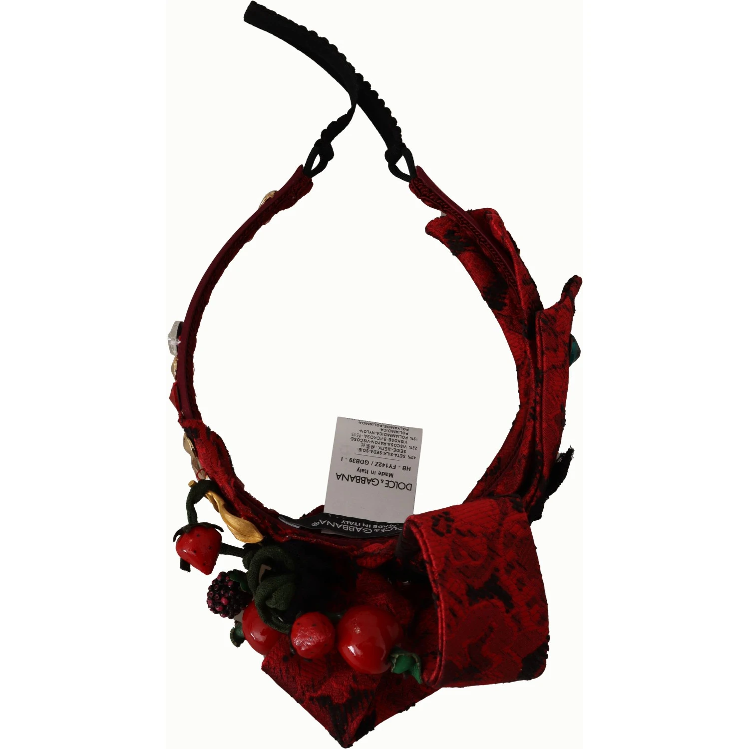 Cherry Silk Crystal Bow Logo Diadem Tiara Headband
