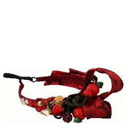 Cherry Silk Crystal Bow Logo Diadem Tiara Headband