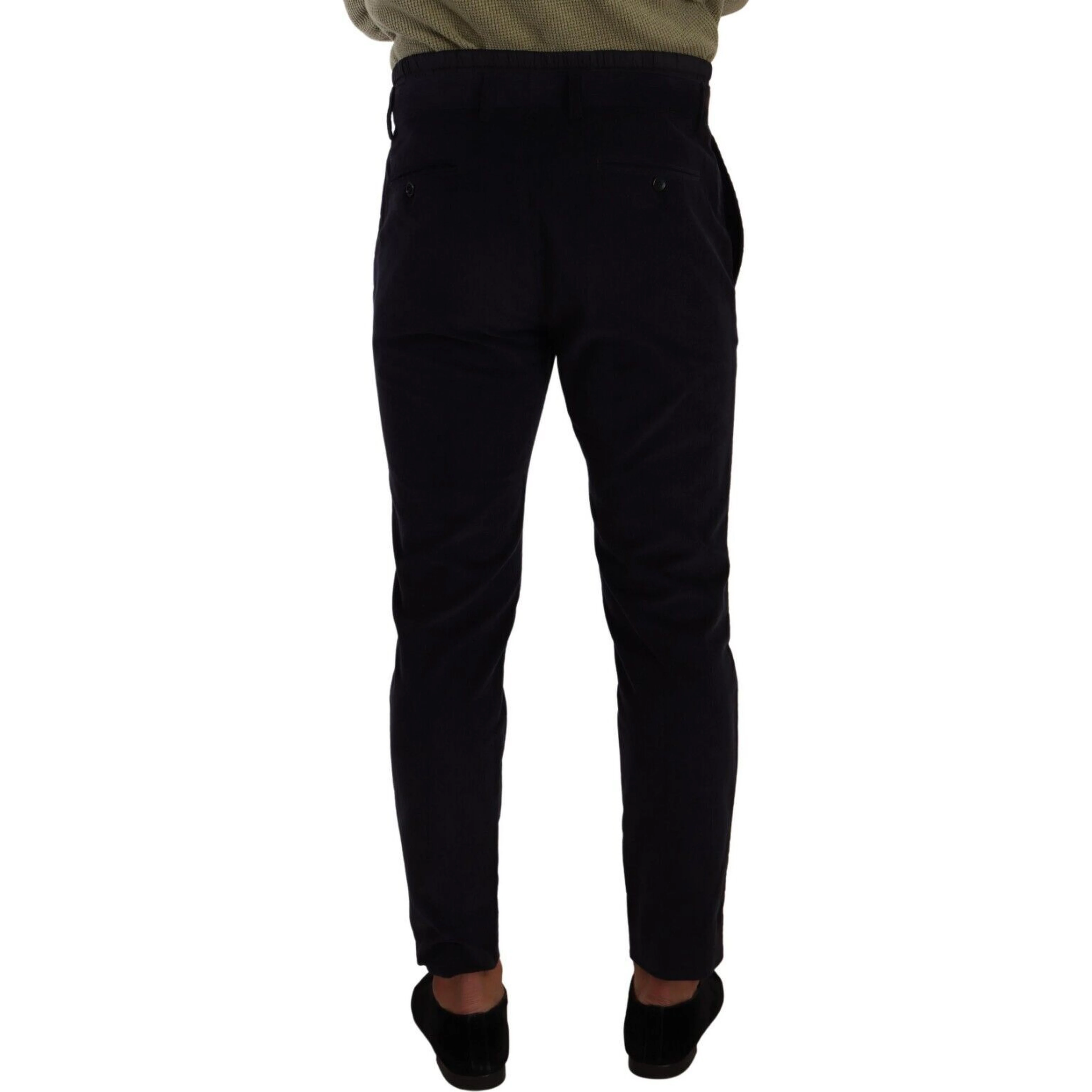 Blue Cotton Skinny Corduroy Trouser Pants