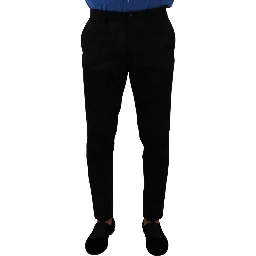 Black Brocade Skinny Formal Trouser Dress Pants