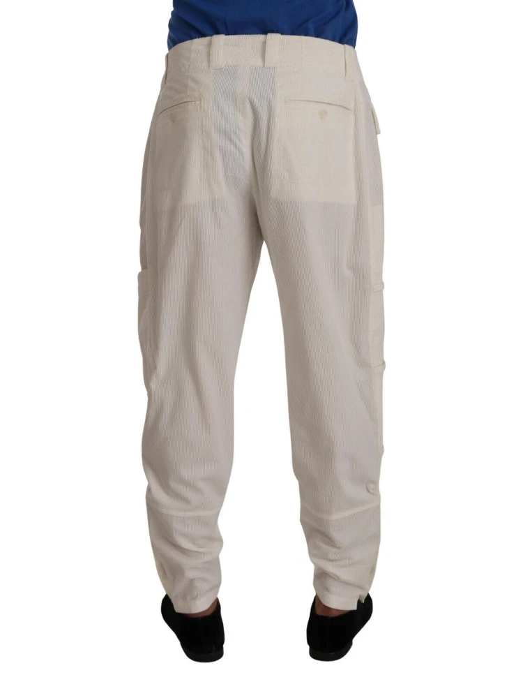 Off White Cotton Corduroy Cargo Pants alternative