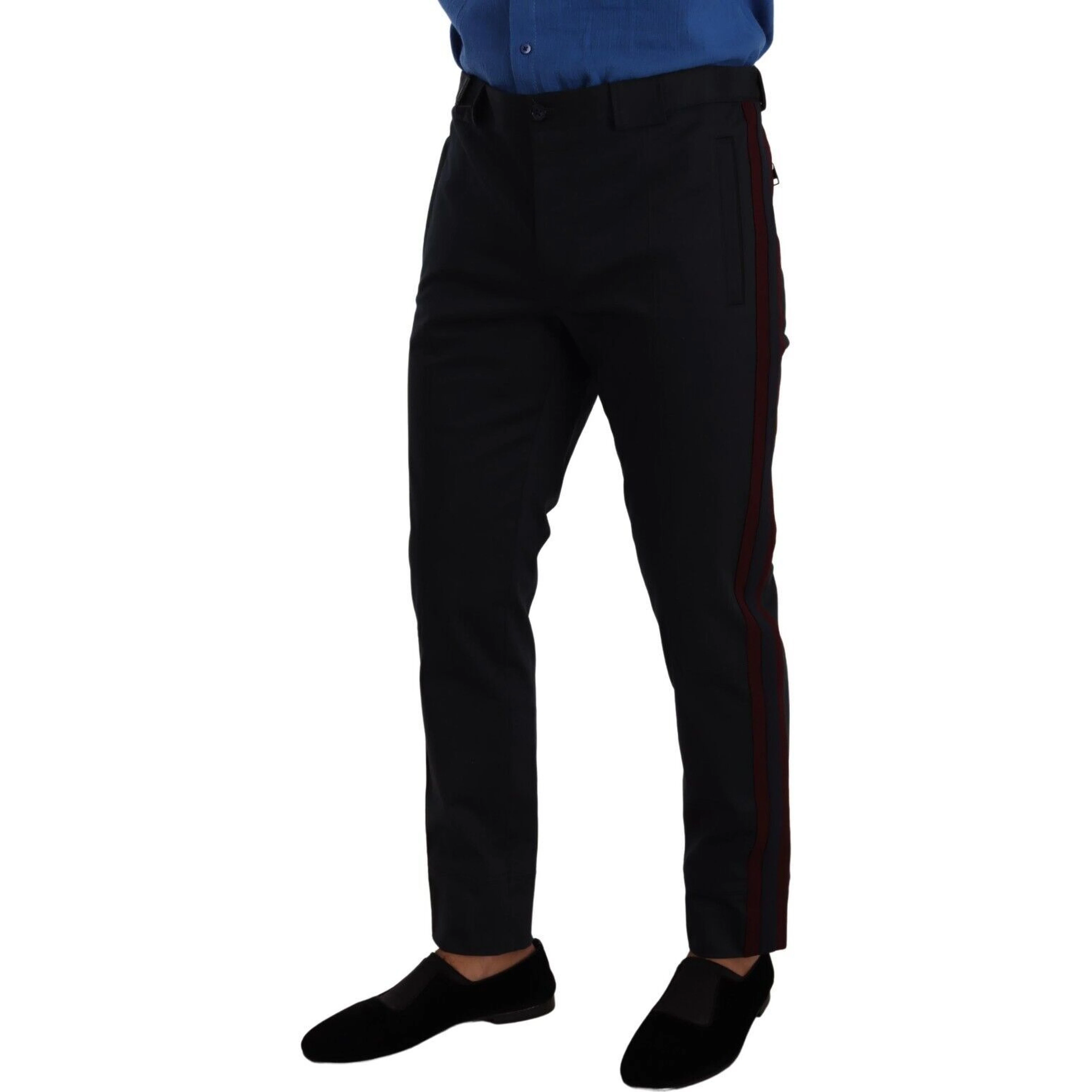 Blue Bordeaux Cotton Skinny Chino Pants