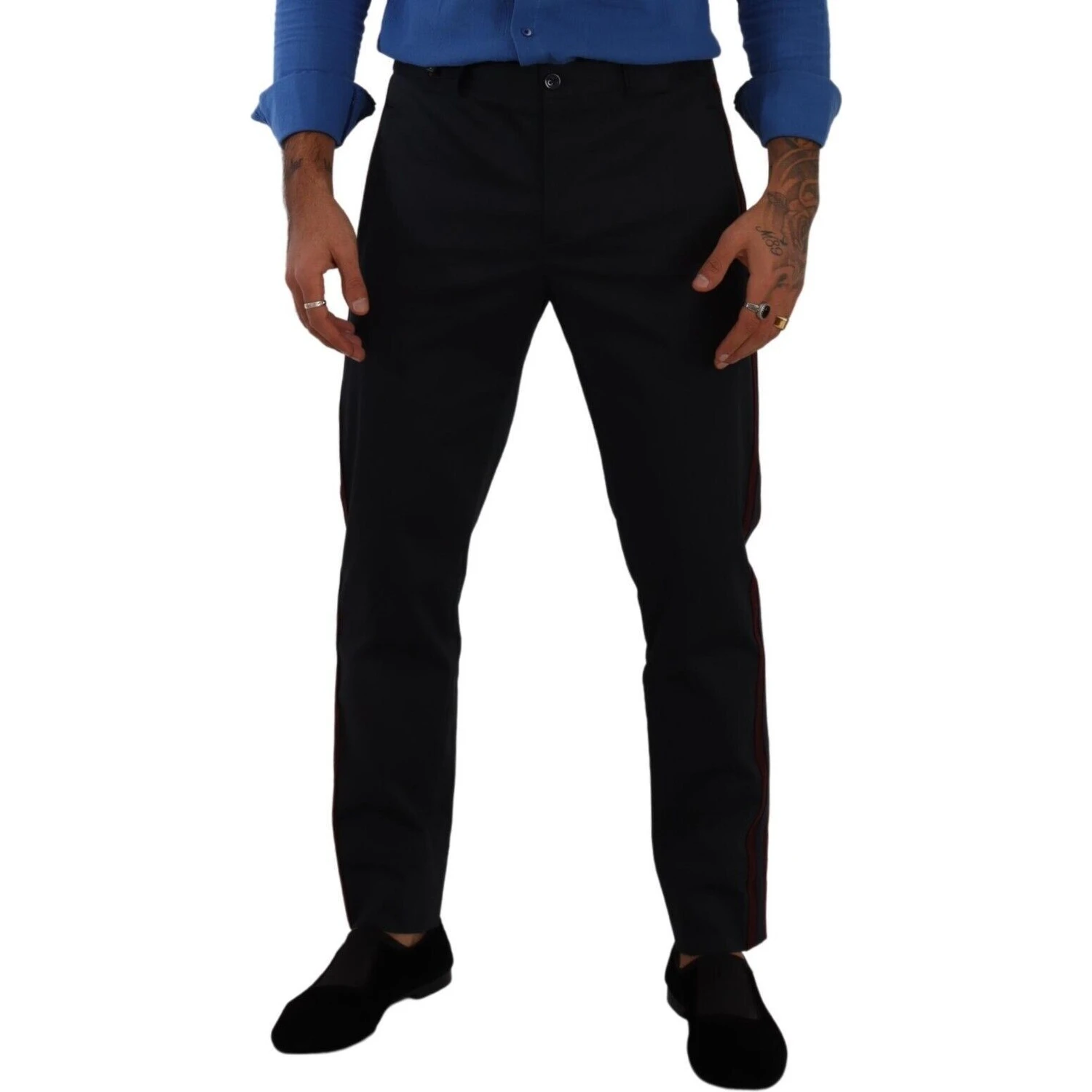 Blue Bordeaux Cotton Skinny Chino Pants