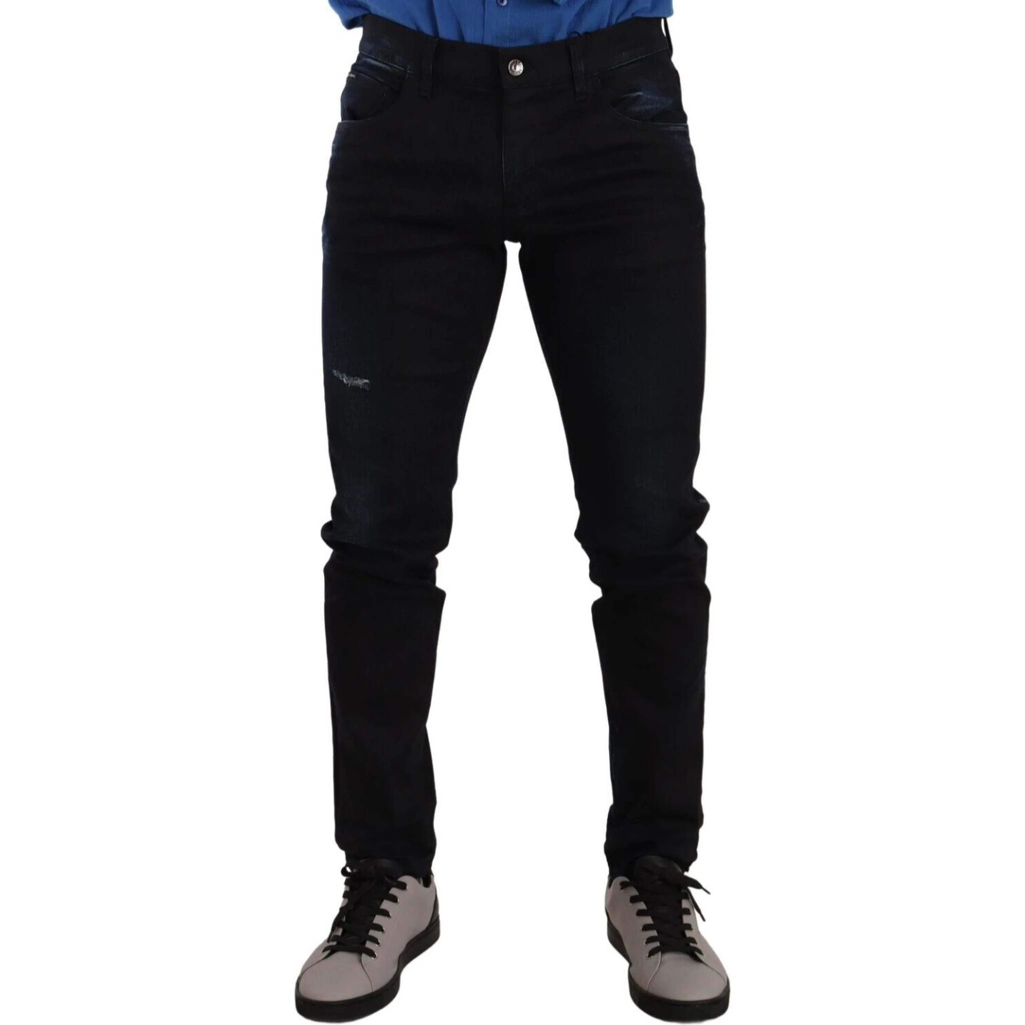 Blue Cotton Stretch Skinny Denim Trouser Jeans