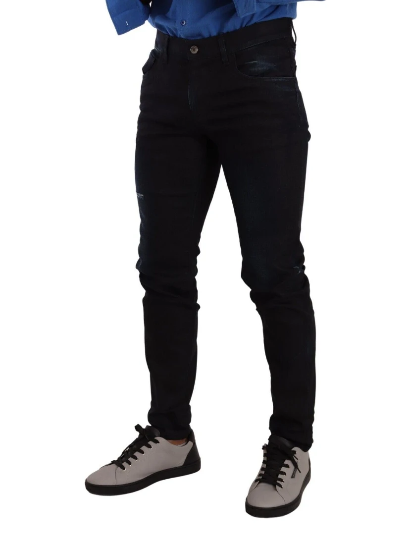 Blue Cotton Stretch Skinny Denim Trouser Jeans