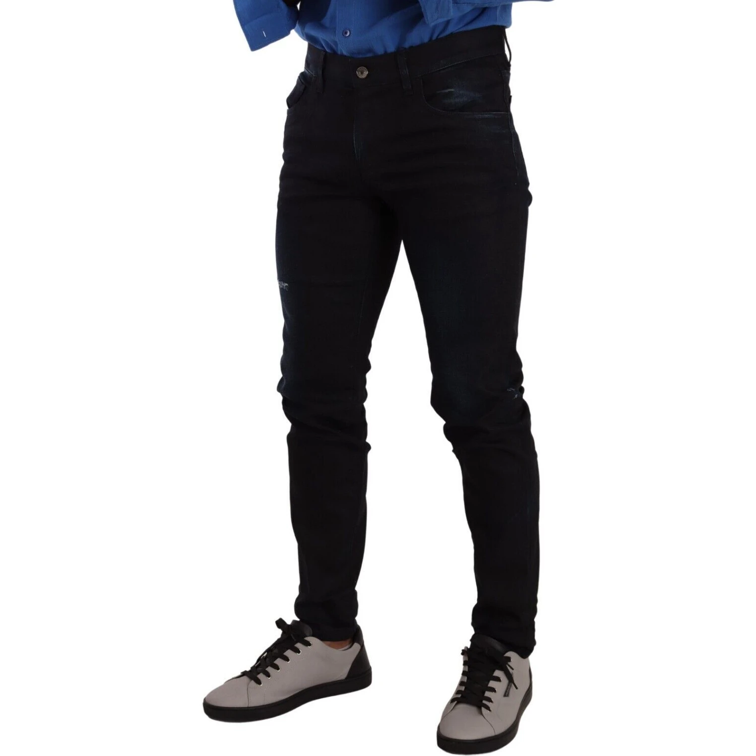 Blue Cotton Stretch Skinny Denim Trouser Jeans