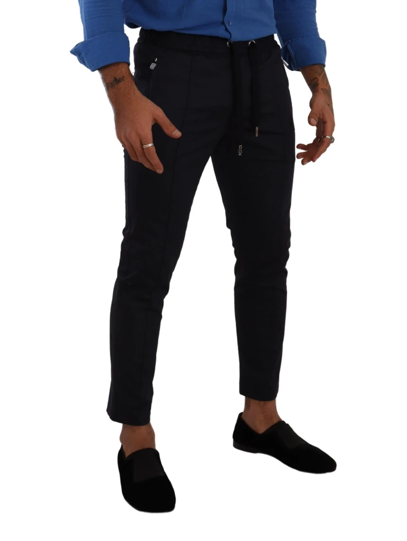 Blue Cotton Stretch Jogging Trouser Pants
