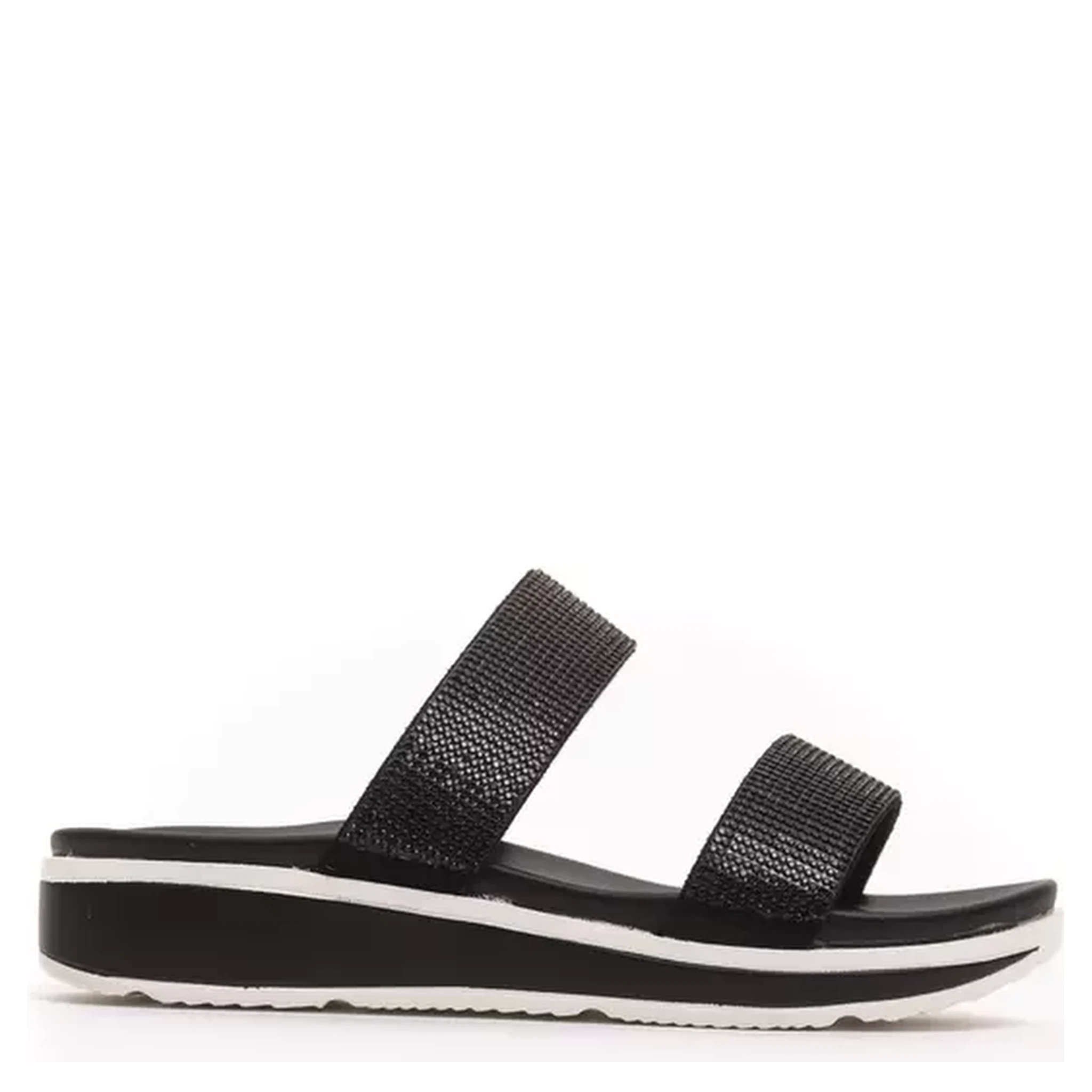 Black Textile Sandal