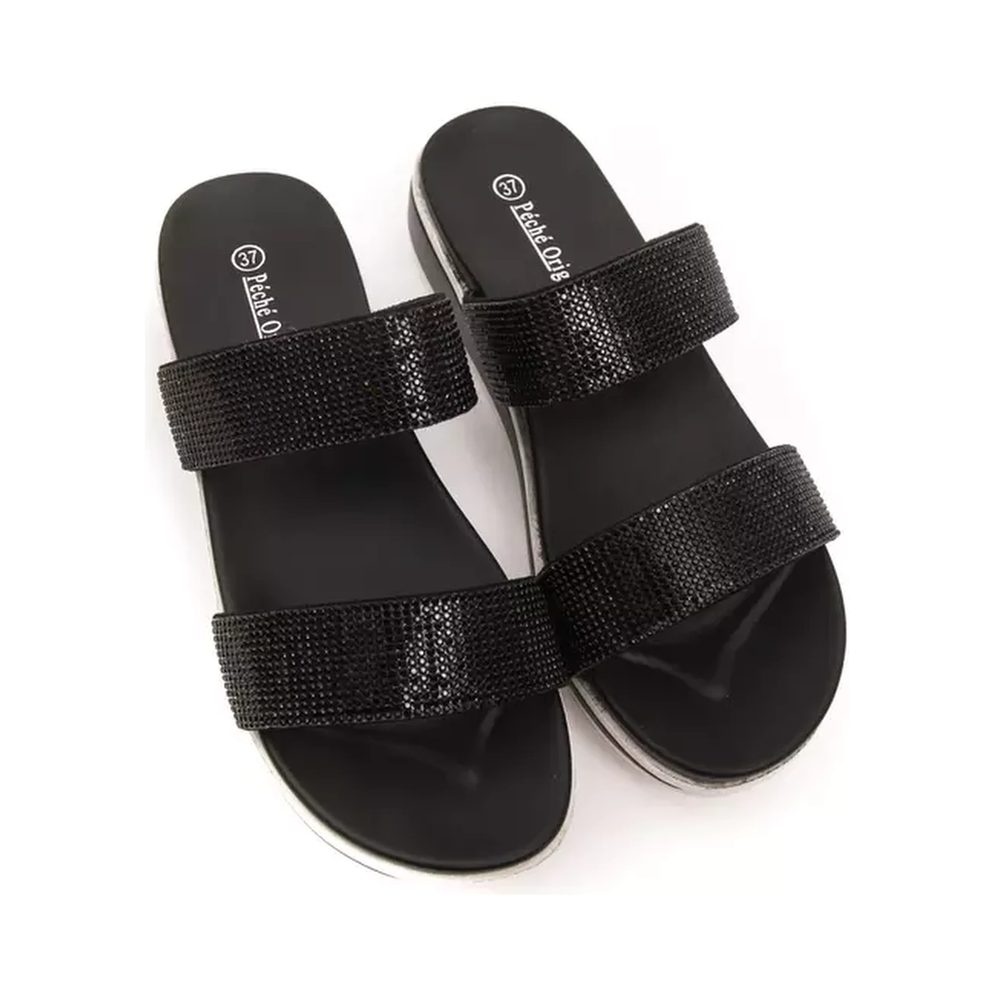Black Textile Sandal